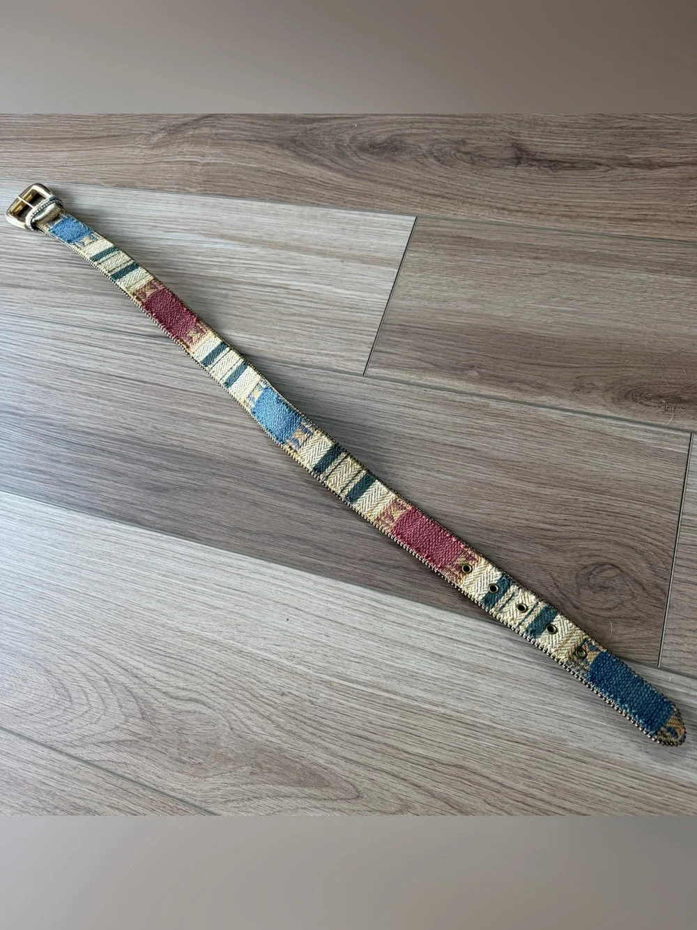 Vintage 1980’s Absolutely Fresh Patterned Woven Leather Belt